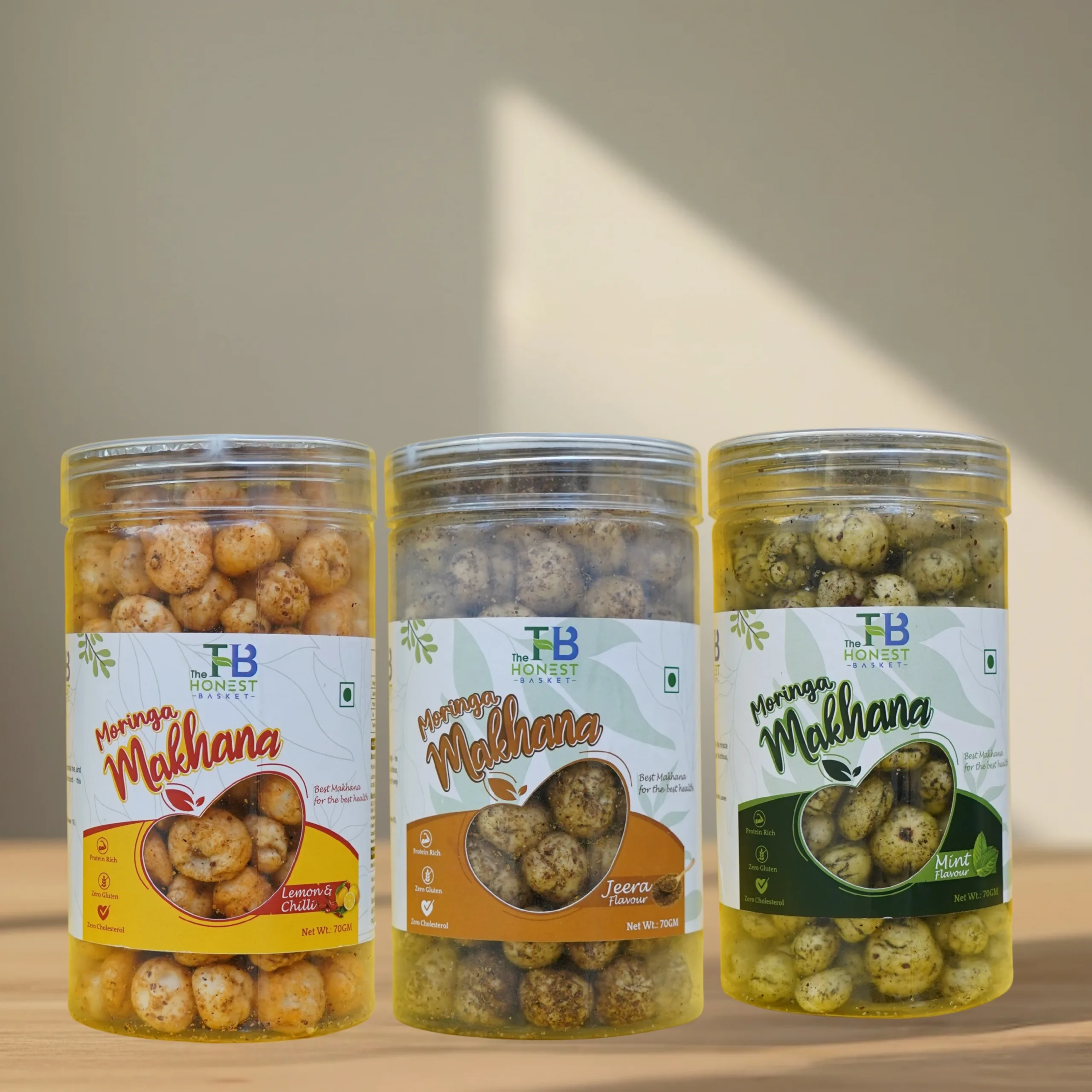 Moringa Makhana – 3  (Lemon Chilli | Jeera | Mint)